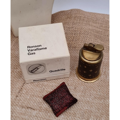 151 - Vintage 3 x Assorted Lighters Includes a Boxed Ronson Varaflame Gas Quadrille Table Lighter, A Ronso... 