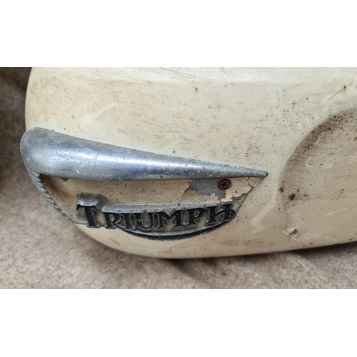 169 - Vintage Triumph Motor Cycle Fuel Tank Ideal For Man Cave Upcycling. Measures 52cm long. Shipping is ... 