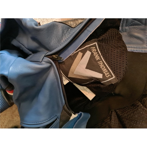 171 - Vintage Frank Thomas 1980s Original Raw Edge Motorcycle Biker Leather Suit. UK Size 40. Worn but not... 