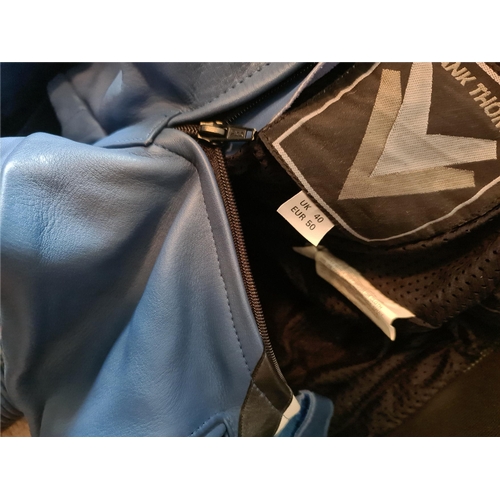 171 - Vintage Frank Thomas 1980s Original Raw Edge Motorcycle Biker Leather Suit. UK Size 40. Worn but not... 