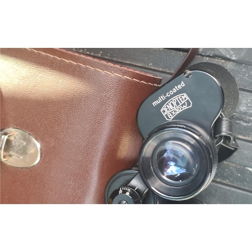 176 - Vintage Carl Zeiss Jena Jenoptem 8 x 30w Binoculars in Case Plus a Pair of Tu View 7 x 50 Binoculars... 