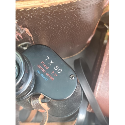 176 - Vintage Carl Zeiss Jena Jenoptem 8 x 30w Binoculars in Case Plus a Pair of Tu View 7 x 50 Binoculars... 