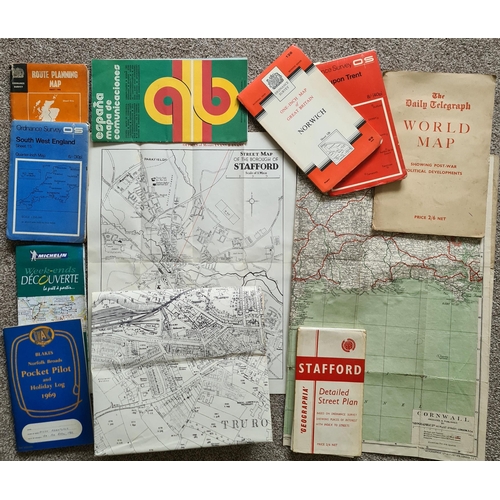 89 - Parcel of Eleven Assorted Maps Includes Cloth Map Shipping is available. Please ask for a quote befo... 