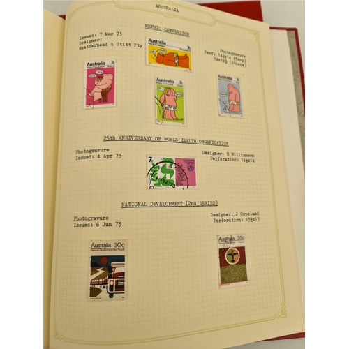90 - 2 Stamp Albums Australia 1913 to 1981 Over 600 Stamps Presented on Individual Annotated Sheets. Ship... 