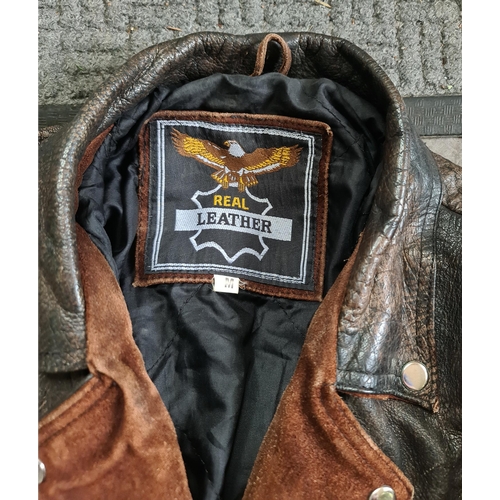 460 - Vintage Brown Suede Leather Bikers Jacket With Tassels Size Medium. Shipping is available. Please as... 