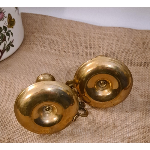 176 - Antique Pair of Brass Barley Twist Candlesticks. Each measures 12cm tall. Shipping is available. Ple... 