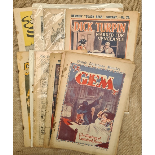 108 - 10 x 20th Century Comics or Boys Papers Includes The Gem 1930's, School Cap 1953, The Schoolgirl 193... 