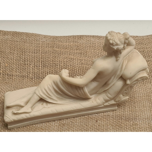 17 - Vintage Resin Greek Figure of a Reclined Venus. Measures 19cm long 5.5cm wide and 14cm tall. Shippin... 