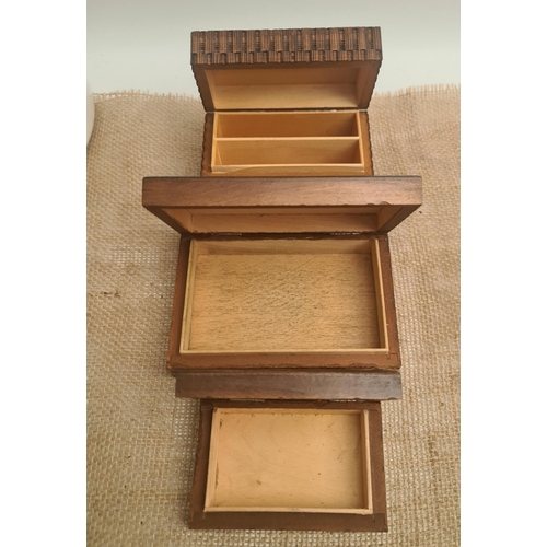 242 - Vintage Wooden Boxes 3 In Total. The largest measures 15cm wide. Shipping is available. Please ask f... 