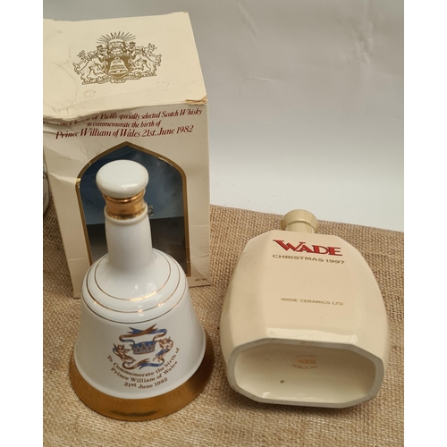 27 - Vintage Wade Ceramic Decanters. Includes Wade Christmas 1997 Decanter With Contents and Still Sealed... 