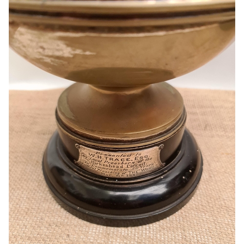 334 - Silver Plated Presentation Cup Dated 1942. Presented To W. H Trace esq by Local Preachers of the Bir... 