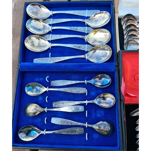 349 - Parcel of Polish or Russian Silver Plated Boxed Flatware. Three boxes in total. Shipping is availabl... 