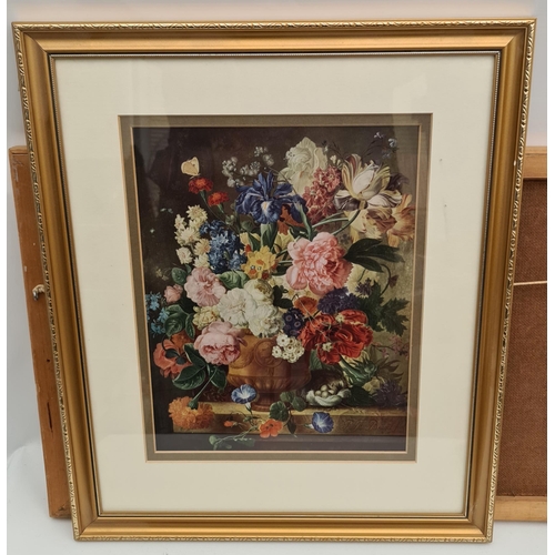 362 - Vintage Framed and Glazed Floral Print Measures 17 inches by 20 inches. Shipping is available. Pleas... 