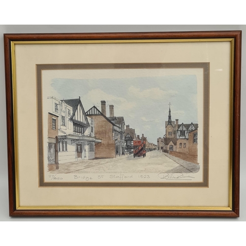 363 - Vintage Modern Print Limited Edition Bridge Street Stafford 1923 No. 27 of 850 Measures 12 inches by... 