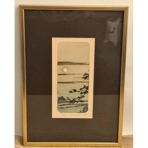 367 - Vintage Framed and Glazed Limited Print No. 40/50. Possibly Oriental. Signed lower right. Measures 3... 