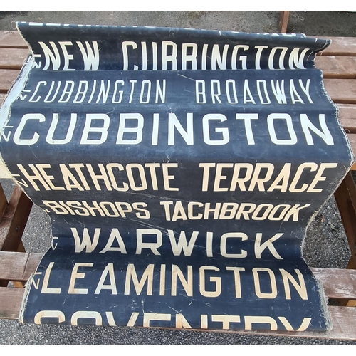 4 - Vintage Midland Red Canvas Bus Destination Roll. At least 40 Destinations Within the Warwickshire, W... 