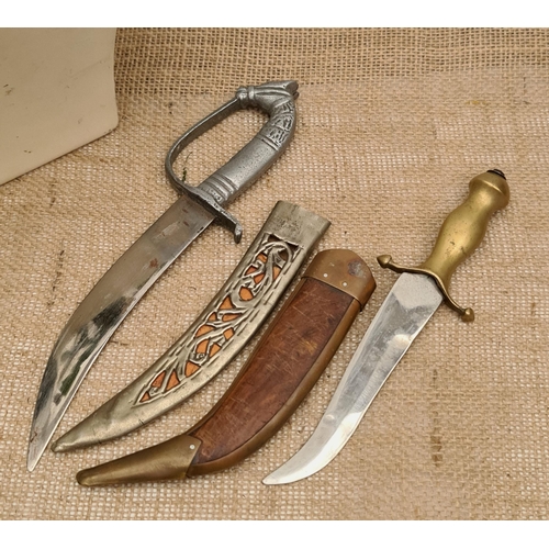 419 - Vintage Early 20th Century  2 x Middle East Ornamental Daggers. Both in Scabbards, one metal one woo... 