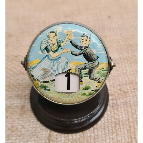 456 - Vintage Perpetual Calendar Dutch Scene. Measures 8.5cm tall.  Shipping is available. Please ask for ... 