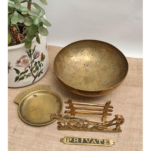 490 - Vintage Brass Ware Includes Bida Nigerian Hand Crafter and Chased Brass Bowl. The brass Bida bowl me... 