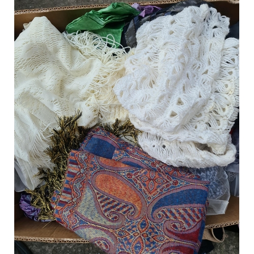 6 - Vintage Clothing Banana Box Full. Includes Gloves Scarves etc. Shipping is available. Please ask for... 