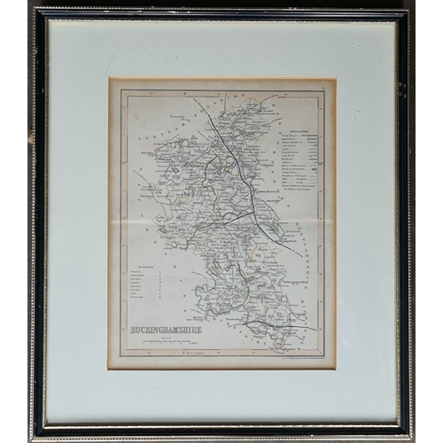 100 - Antique Framed Printed Map of Buckinghamshire. Believed to be from the 1800's. Possibly a plate from... 