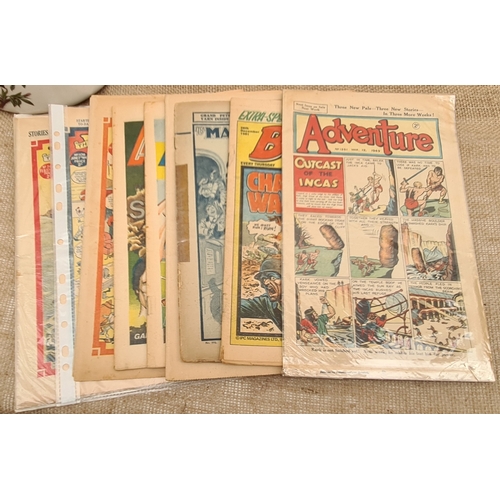 118 - 10 x Early 20th Century Comics The Wizard 1930's and 1940's, Action 1970's, Adventure 1940's and Oth... 