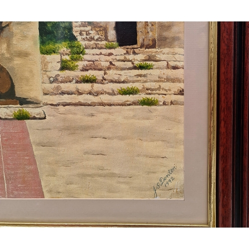 273 - Vintage Art Framed Oil Painting on Board Signed Lower right J. S. Denton 1992. Measures 23 inches by... 