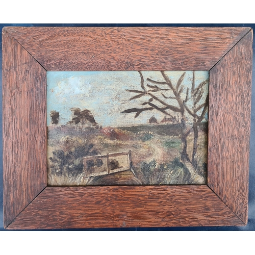 278 - Amateur Art Framed Painting Oil on Canvas Country Scene. Measures 29cm by 23cm. Shipping is availabl... 