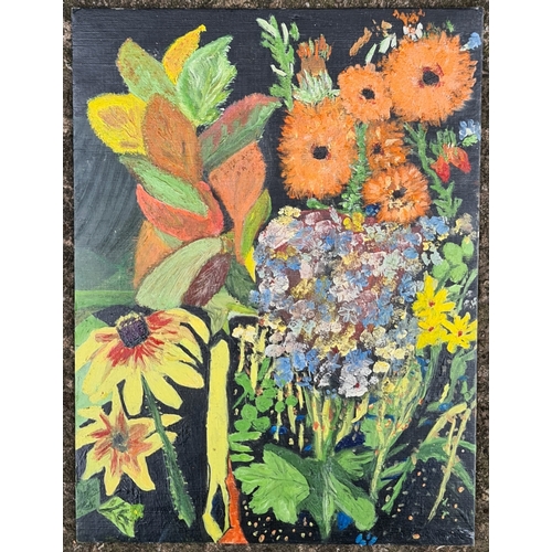 288 - Art Painting Oil on Board Not Framed Subject Flowers. Measures 30cm by 23cm. Shipping is available. ... 