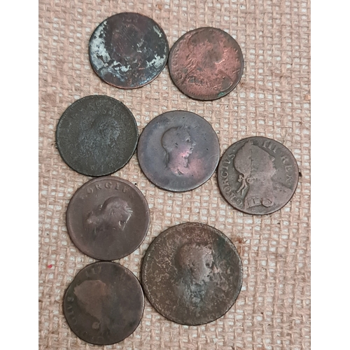 302 - Collectable Coins British George III Half Pennies. 8 Coins in total. Shipping is available. Please a... 