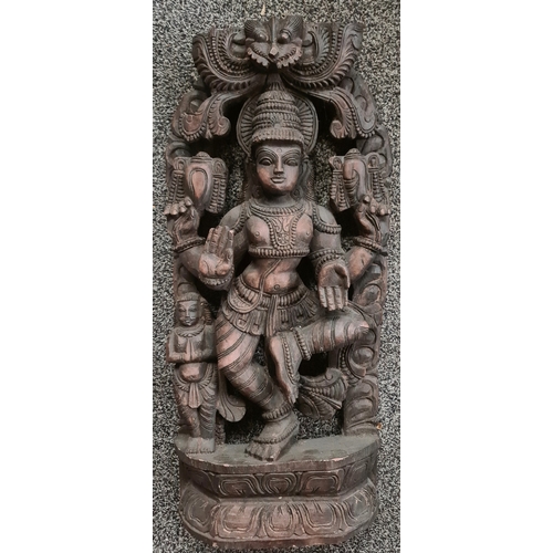 31 - Vintage Terracotta Hindu God or Goddess Wall Plaque. Measures 60cm by 30cm. Shipping is available. P... 