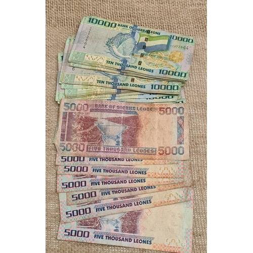 316 - Collectable Sierra Leon Vintage Banknotes 5000 and 10000 Leones. Shipping is available. Please ask f... 