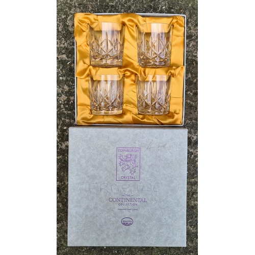 33 - Vintage Edinburgh Crystal The Continental Collection Lead Crystal Drinking Glasses. In Original Box.... 