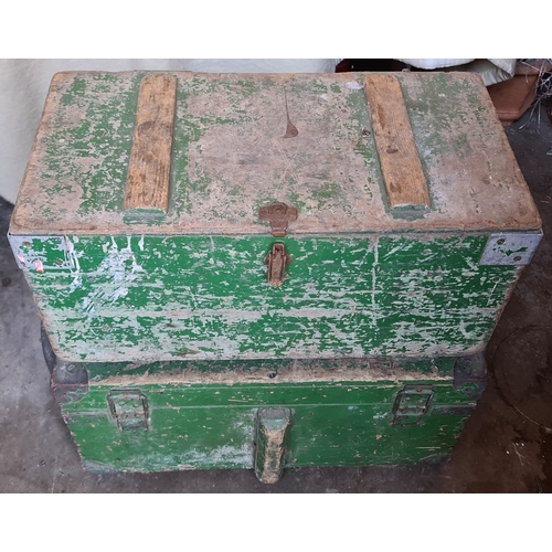 4 - Vintage Wooden Industrial Tool Boxes. The largest measures 66cm wide 30cm tall and 36cm wide. Shippi... 