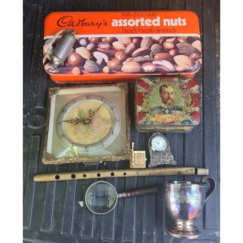 474 - Parcel of Vintage Collectables Includes a Whistle Tins Plated Jug and a Penny Whistle. Shipping is a... 