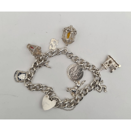 77 - Sterling Silver Charm Bracelet 9 Charms Total Weight 40g. Shipping is available. Please ask for a qu... 