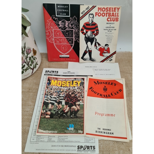 93 - Parcel of Collectable Mosley Rugby Club Programmes. Includes Mosley v Leicester 1972, 1987 and 1989 ... 