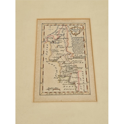 96 - Antique Framed Engrave Printed and Hand Coloured Map of Buckinghamshire. Believed to be from late 17... 