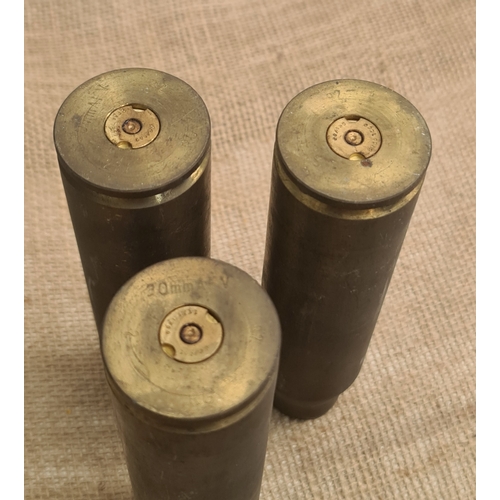 Military Vintage Three Brass Shell Cases 30mm 1980's. Shipping is ...