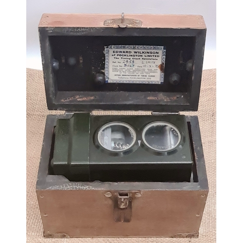 14 - Vintage Skymaster Ghost B027 Pigeon Racing Clock in Wooden Box. Measures 16cm tall.  Shipping is ava... 