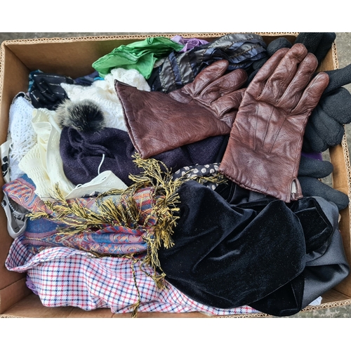 17 - Vintage Clothing Banana Box Full. Includes Gloves Scarves etc. Shipping is available. Please ask for... 