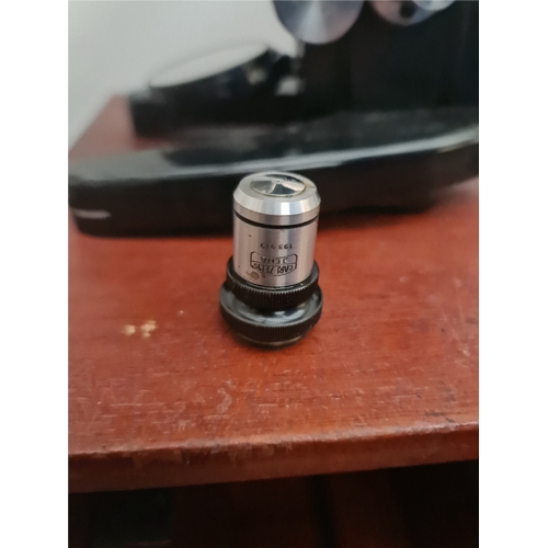 18 - Vintage 1950's Carl Zeiss Jena Microscope in Original Case Plus Various Lenses. Shipping is availabl... 