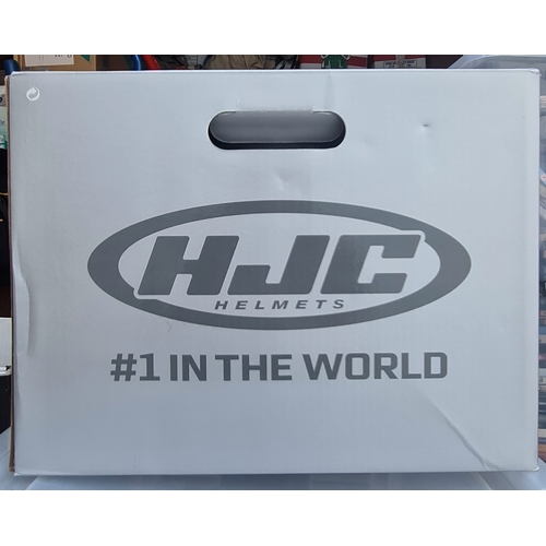 3 - HJC i90 Davan Matt Grey & White Flip Front Motorcycle Crash Helmet 58 -59cm. Boxed with Original Lab... 