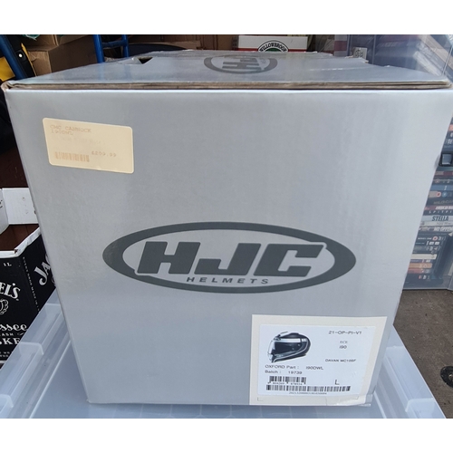 3 - HJC i90 Davan Matt Grey & White Flip Front Motorcycle Crash Helmet 58 -59cm. Boxed with Original Lab... 