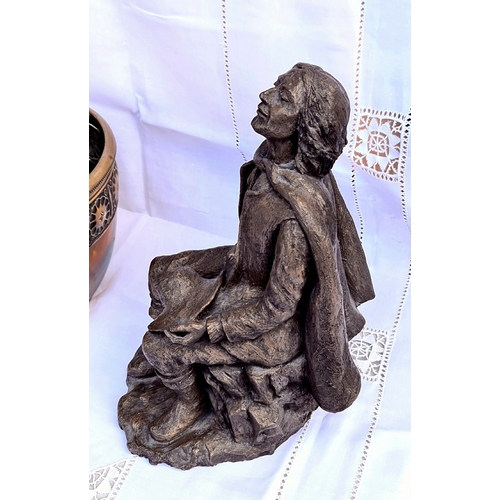 30 - Vintage Cold Cast Bronze Figure of George Fox, 'The Man Took Off His Hat To No Man' by Ruth Pavla Da... 