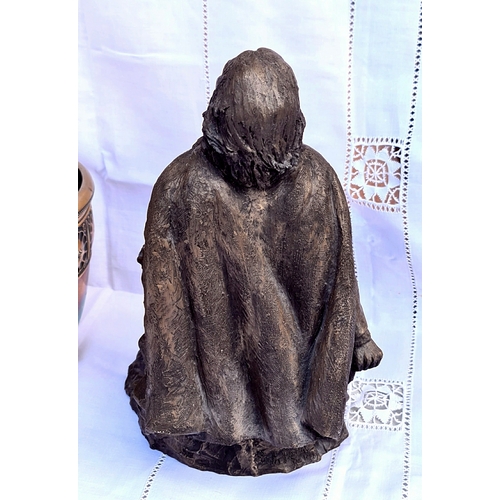 30 - Vintage Cold Cast Bronze Figure of George Fox, 'The Man Took Off His Hat To No Man' by Ruth Pavla Da... 