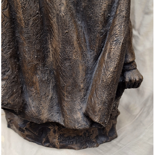 30 - Vintage Cold Cast Bronze Figure of George Fox, 'The Man Took Off His Hat To No Man' by Ruth Pavla Da... 