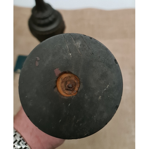 41 - Pair of Antique Victorian Cast Copper Metal Claret Jug Style Vases. Great Patina. Embossed With The ... 