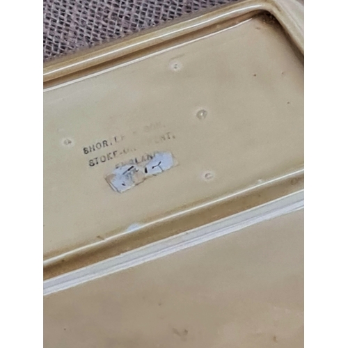 42 - Vintage Clarice Cliff Sugar Bowl Celtic Harvest Pattern An Alabaster Vase and A Shorter Ceramic Bask... 