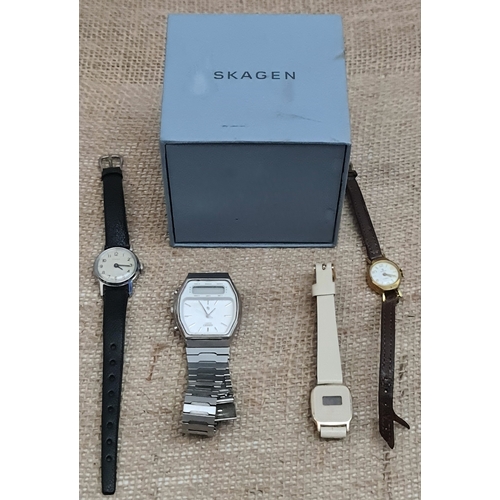 431 - Vintage Citizen Stainless Steel Wrist Watch Plus Skagen Wrist Watch, Two Ladies Wrist Watches and a ... 
